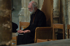Man prayer in church