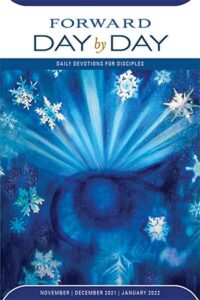 The cover of a Forward Day By Day pamphlet, November-December 2021, January 2022